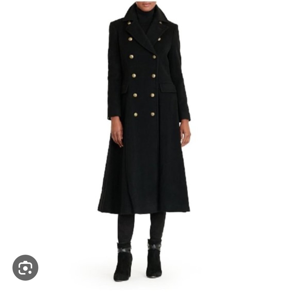 Double Breasted Wool Cashmere Blend Maxi Coat